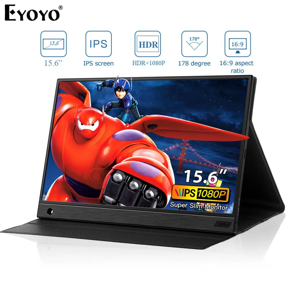 Eyoyo EM15K 15 6 &quotIPS Портативный ЖК экран монитор HDMI Type C 1920x1080 FHD HDR дисплей Pantalla для
