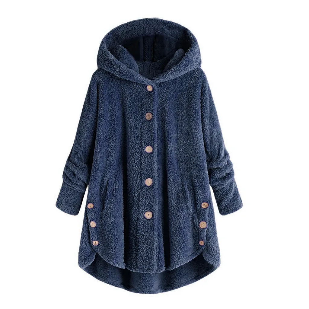 JAYCOSIN модные повседневные женские пальто осенне-зимние женские пуловеры с капюшоном и отложным воротником свободные свитера шьют пальто на пуговицах
