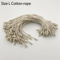 100 Piece Set: Assorted Color Hang Tag Fasteners with Snap Lock Strings (L Cotton rope Beige)