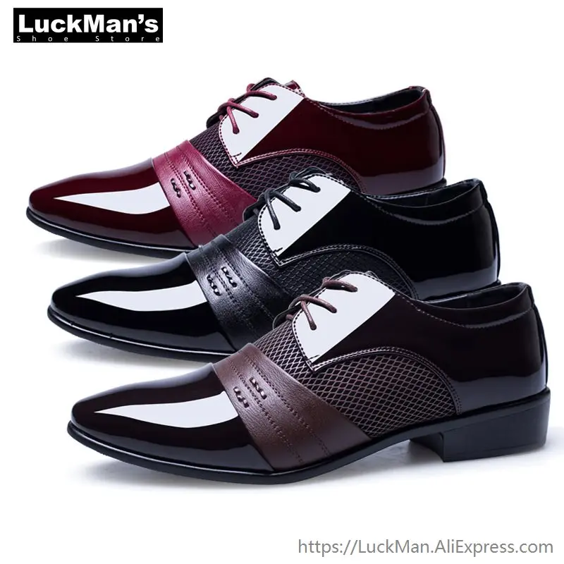 LuckMan 2019 весенне осенняя деловая обувь женская 47 дюймов оксфордская лакированная