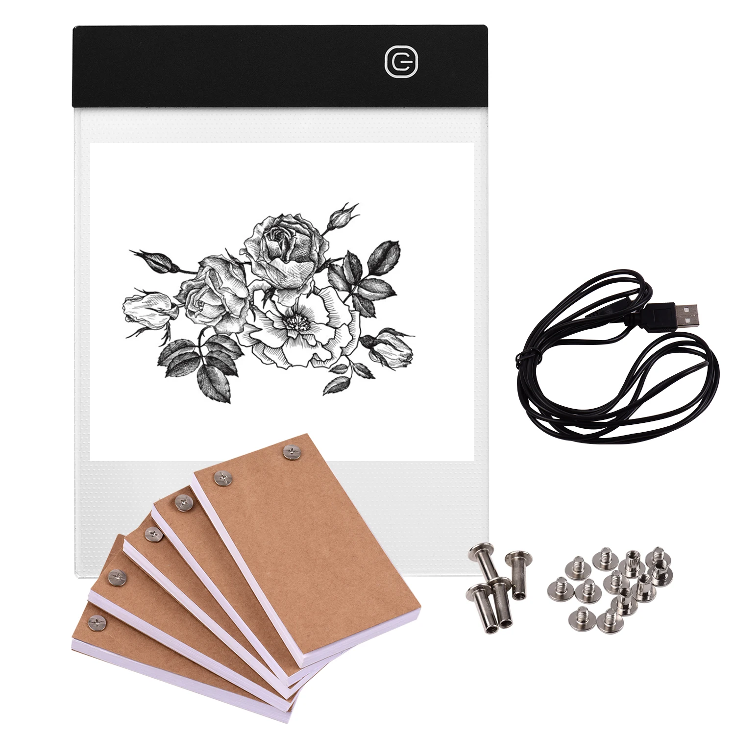 Paper-Screws Light-Pad Tablet Flip-Book-Kit Drawing-Tracing Copyboad with Box-Hole 