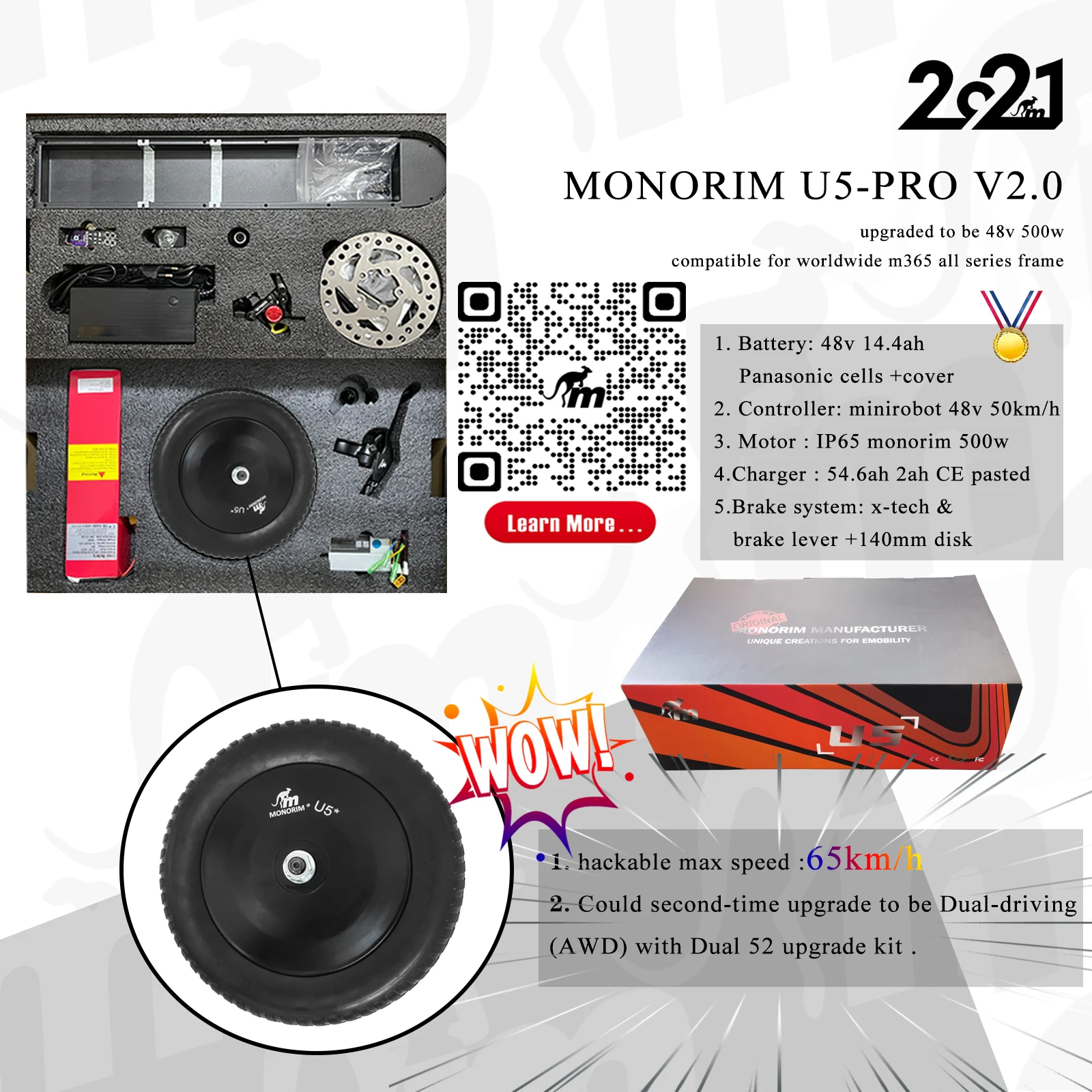 Monorim U5 V2.0 Non-pro/pro Upgrade Kit To Be 48v 500w For Xiaomi M365/1s  /pro Essential Speed Max 65km/h - Scooter Parts \u0026 Accessories - AliExpress