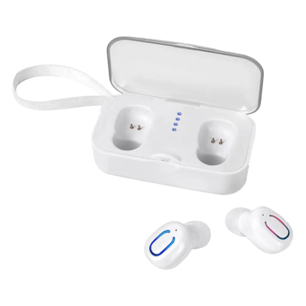 Binmer Bluetooth вкладыши мини близнецы 5,0 стерео гарнитура наушники-вкладыши с микрофоном для samsung S10 беспроводные наушники Headset-L109 - Цвет: WH