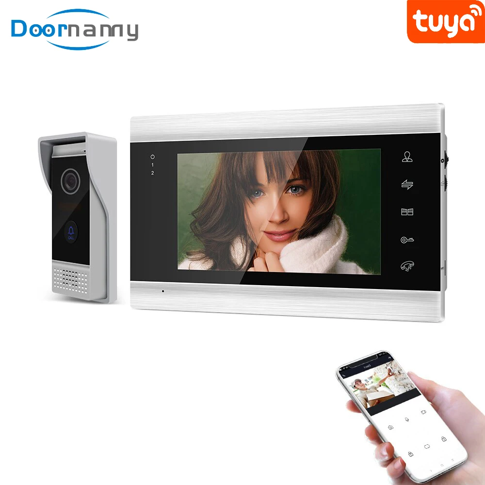 Doornanny Video Intercom For Home Apartment WiFi Tuya Smart Video Doorbell Video Entry Phone AHD Door Peephole Camera Bell