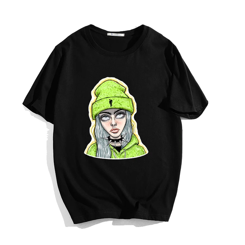 T-shirt 19 Крутая футболка унисекс, Повседневная футболка Billie Eilish, летние модные хлопковые футболки для подростков, Harajuku, футболки с короткими рукавами - Цвет: T-shirt 19