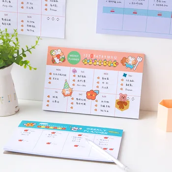 

Cute Cartoon Weekly Planner 22.5*15cm 30 Sheets Pocket Week Scheduler Pad