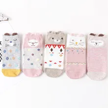 Высокое качество, женские носки с забавными рисунками, 5 пар/лот, летние и осенние милые короткие носки с животными, женские и женские хлопковые носки