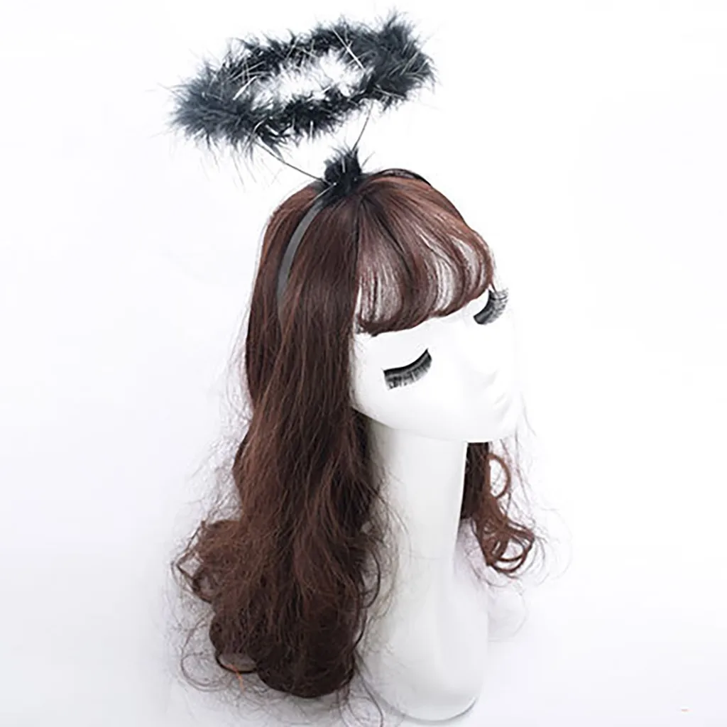 Ladied Fluffy Halo ангельская головная повязка сказочное нарядное платье ободок для вечеринки новые банты для волос Ozdoby Do Wlosow милые повязки на голову ангела