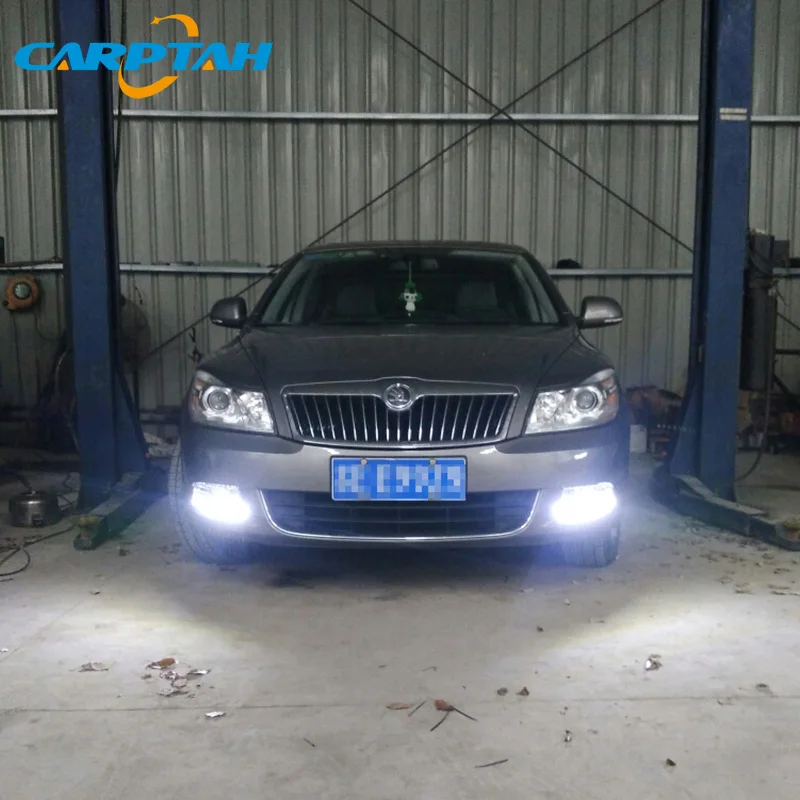 Светодиодный дневной светильник для Skoda Superb 2010-2013 Водонепроницаемый 12V желтый индикатор сигнала поворота светильник задний бампер противотуманный фонарь светодиодный дневные ходовые огни