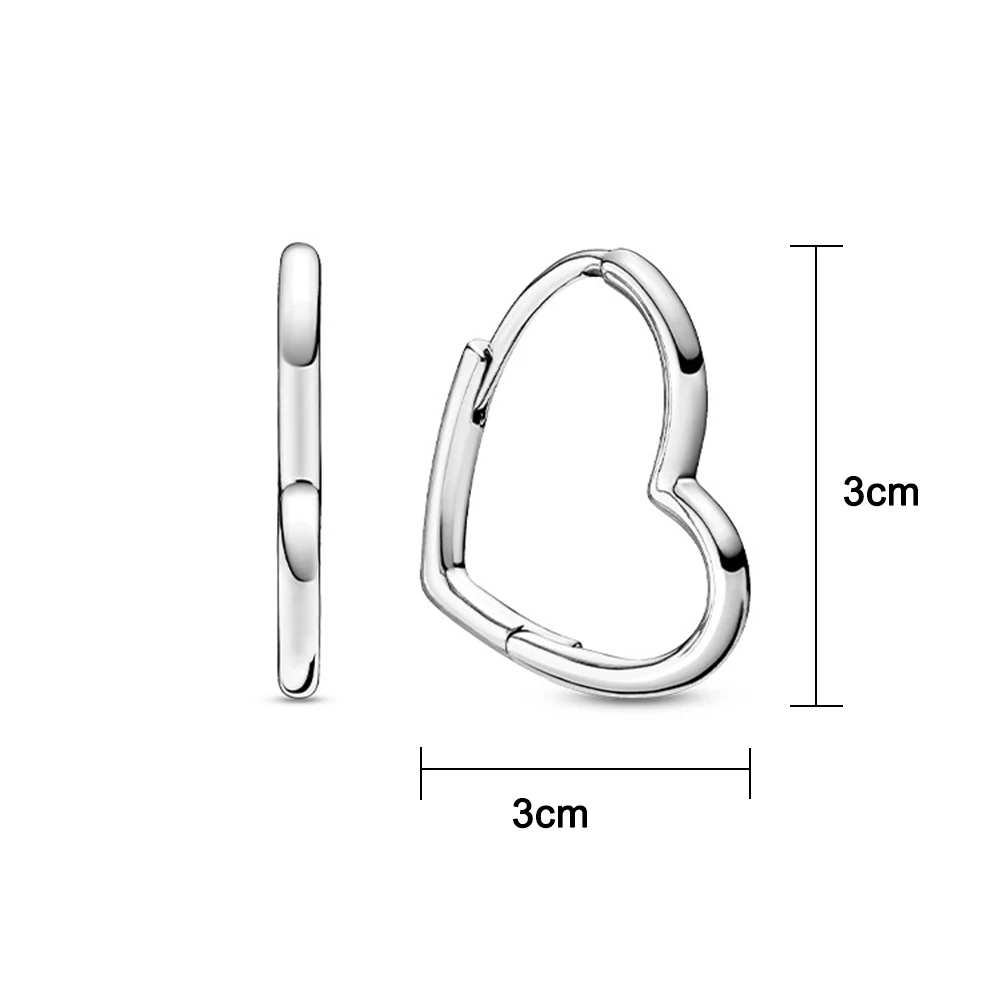 Pandora New Asymmetrical Heart Hoop 