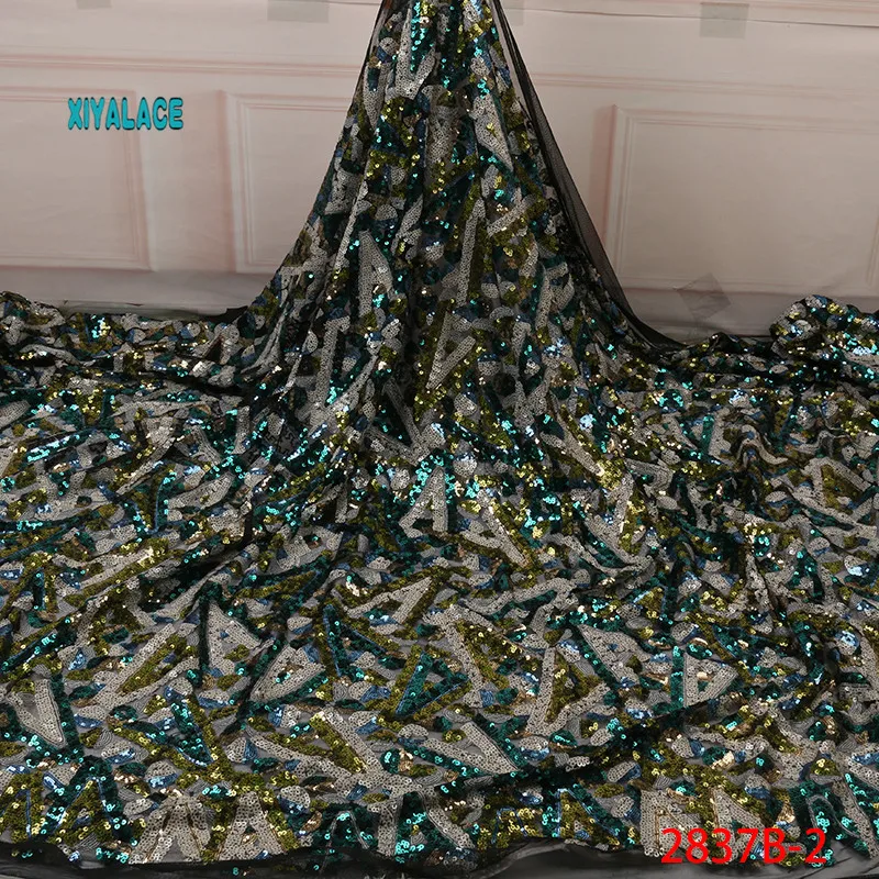 Африканская кружевная ткань Tissu кружевная французское кружевная ткань с блестками новейшая нигерийская кружевная ткань свадебное платье ткань YA2837-1