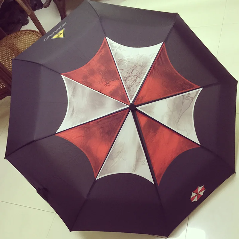 Movie Theme Biohazard Resident Rain Umbrella Corporation Wind Resistant Umbrella for Woman Men Luxury Parasol Portable