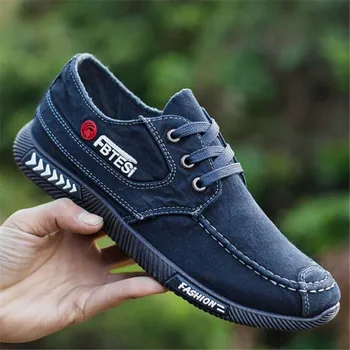 

Spring autumn new Breathable denim lace canvas shoes breathable casual deodorant wear shoes sneakers men's tide sportsrunning
