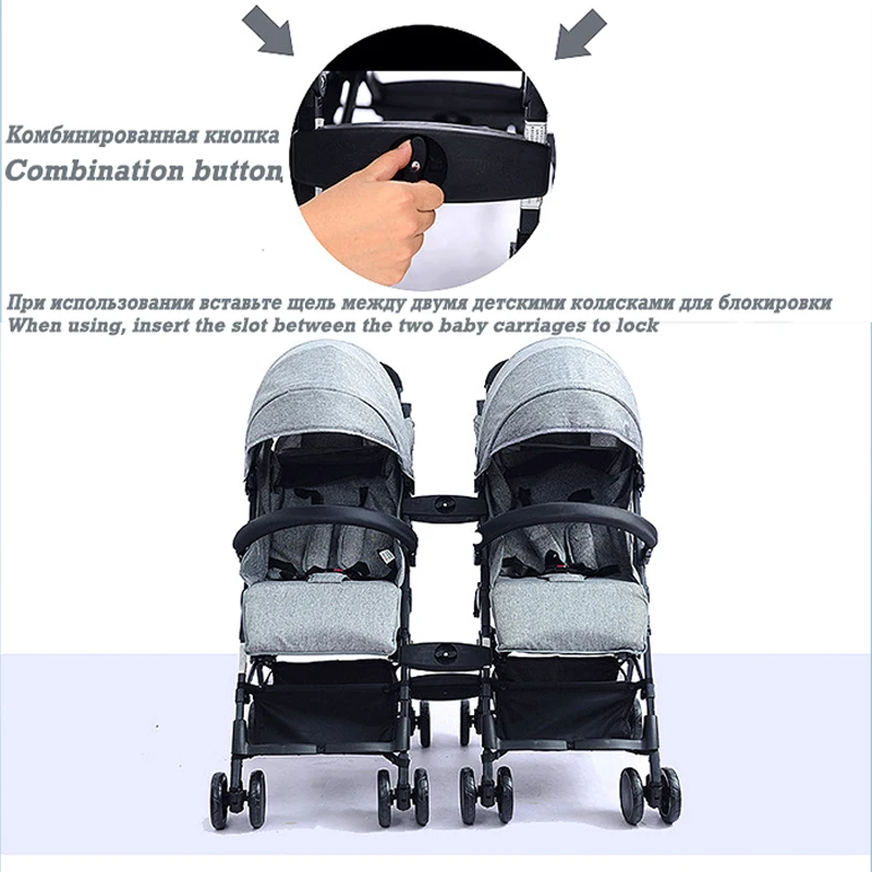 2019 baby stroller can be taken apart double stroller portable twins strollers can sit can be folde