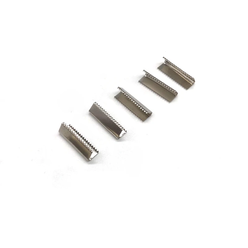20pcs Metal Tooth Ribbon Rope Iron Tail Clamp Clip Belt Webbing Ended Iron Clip Clothing Clips DIY Handmade Garment Accessories craft supplies doll handmade accessories