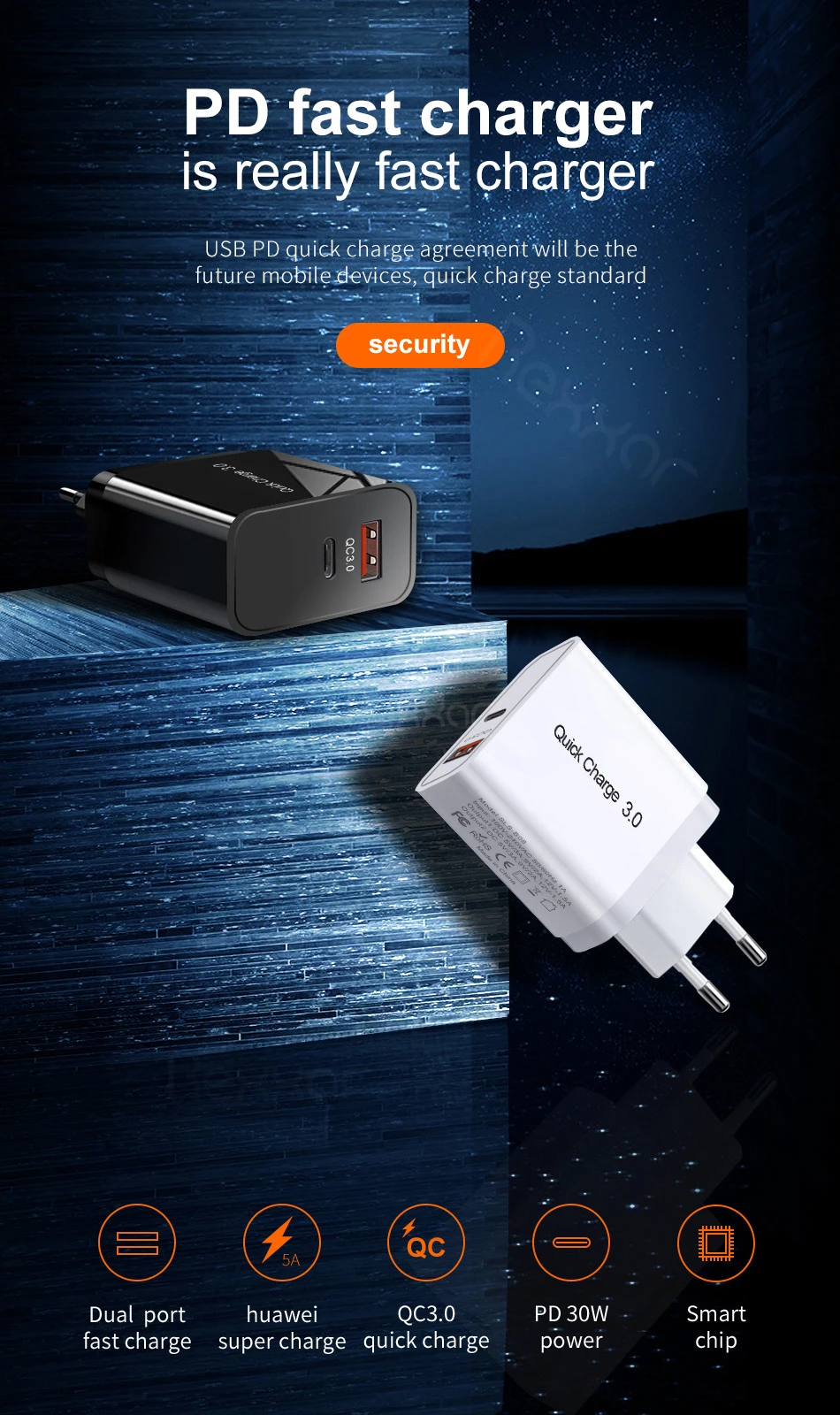 Быстрая зарядка 4,0 3,0 USB зарядное устройство Быстрая зарядка для samsung iphone huawei FCP AFC SCP QC 3,0 4,0 Мобильный телефон Тип C PD зарядное устройство