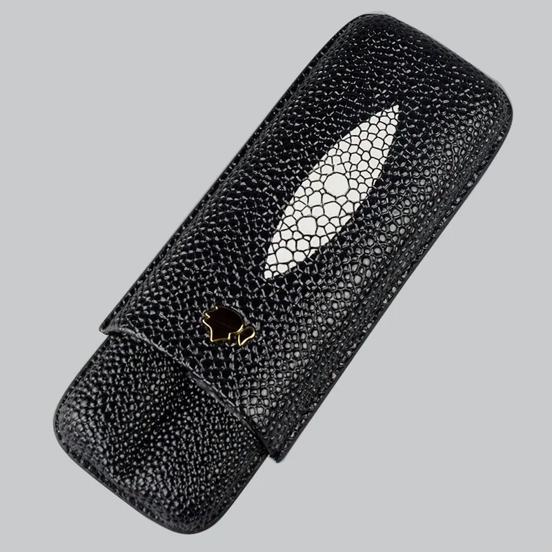 COHIBA гаджеты новый черный портсигар 2 трубки Портативный Путешествия хьюмидор для сигар с подарочной коробкой