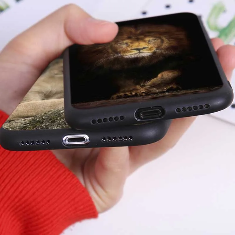 Для iPhone 11 11pro 11 pro max X XS MAX XR 7 8 6 6S plus 5s SE Мягкий силиконовый чехол для телефона Лев Альфа Мужской куб животное
