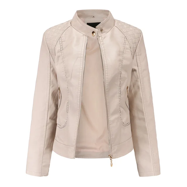 Blouson En Similicuir Pu Femme Blouson De Motard Kaki Marron Gris Rouge Aliexpress