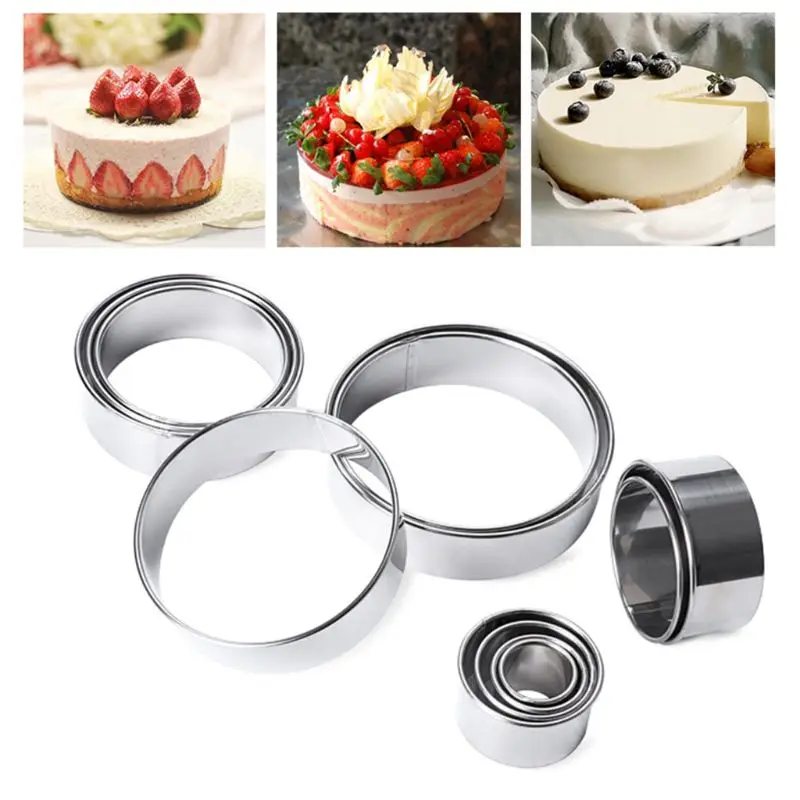 Open Cutter Round Cookie Molds Stainless Steel Sweet Moulds for Cooking 14 Pcs
