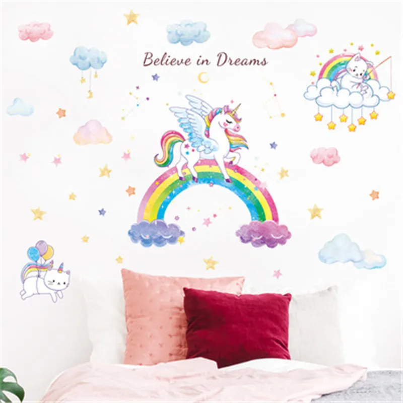 Unicorn Wall Stickers Kids Rooms Wallpaper Wall Sticker Kids Girl
