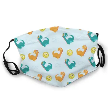 

Cute Dinosaur Double-sided printed dustproof and windproof mask, can be cleaned and reused, suitable for outdoor sports