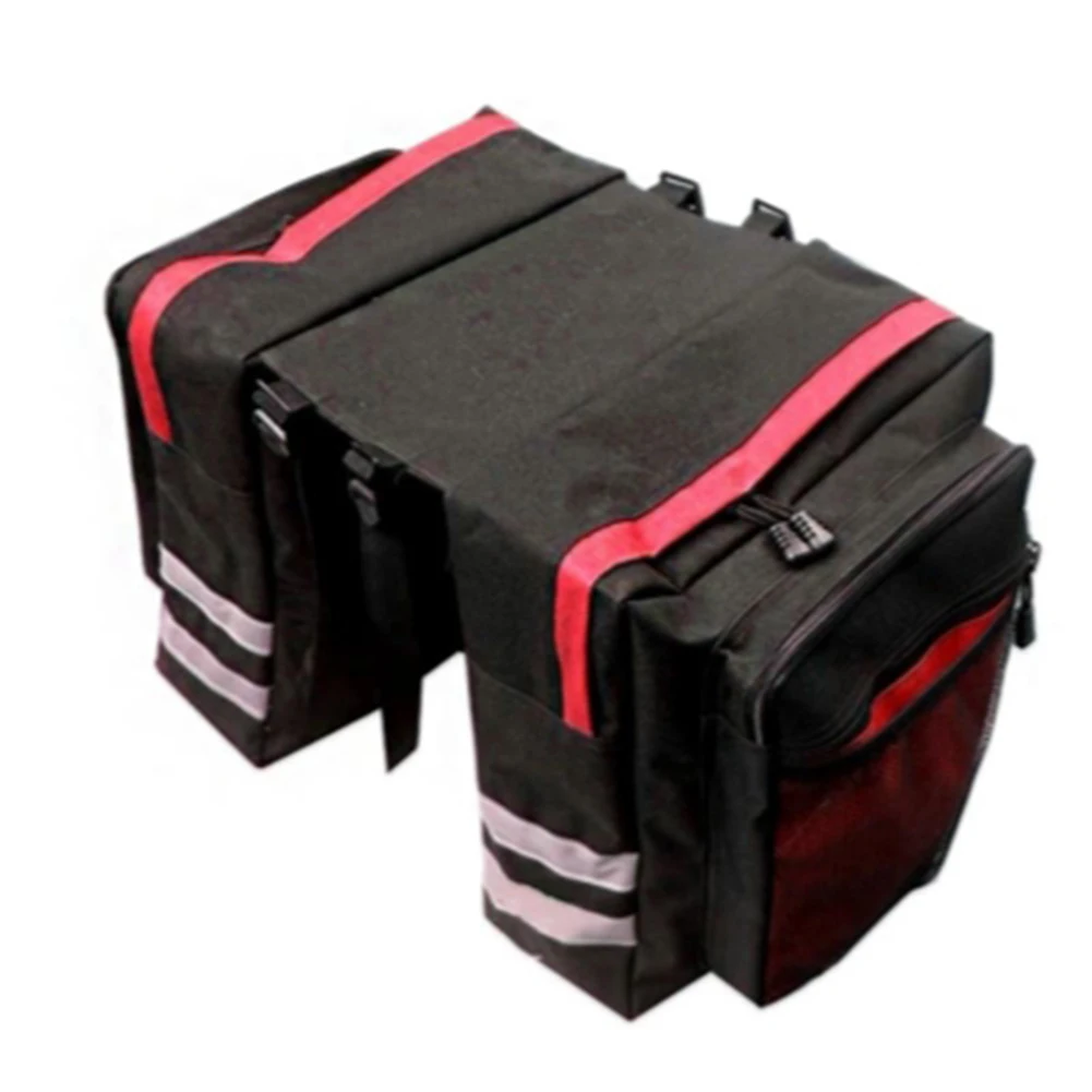 Красный Сумка Pannier, водонепроницаемая сумка для велосипедного багажа, переноска для путешествий, седло для хранения, заднее сиденье, практичное, прочное, на молнии - Цвет: Красный