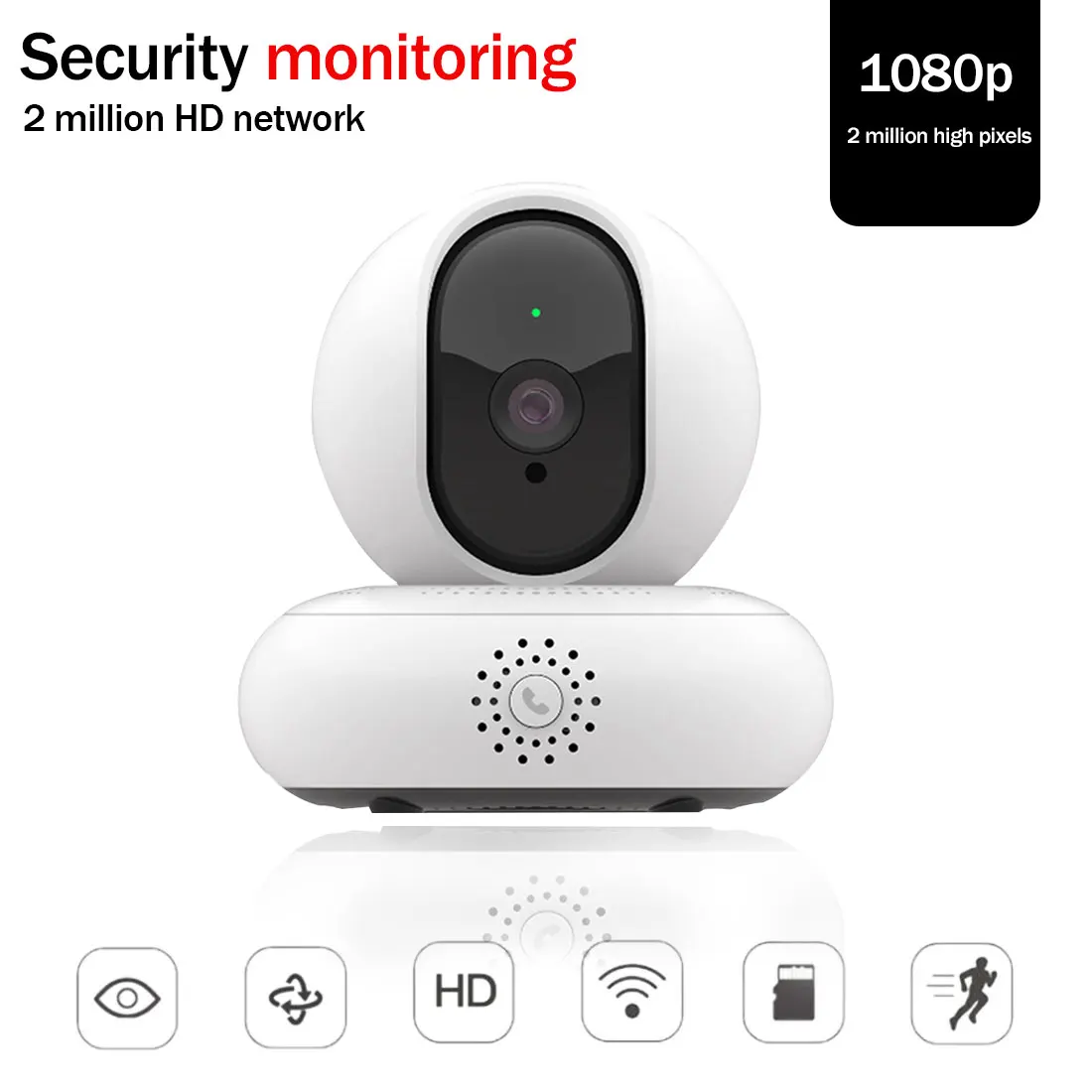 1080P HD ip-камера 2MP wifi 360 ° панорамная сетевая камера с функцией вызова в одно касание 3D навигация Поддержка нескольких пользователей для просмотра