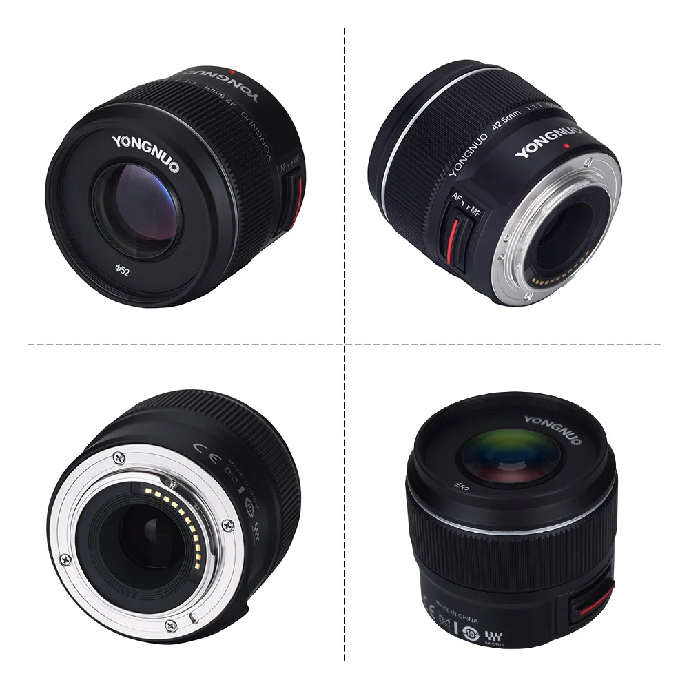 Yongnuo YN42.5mm F1.7 макро 4/3 интерфейс системы большая апертура AF/MF Автофокус/ручной стандартный объектив с фиксированным фокусом для камер