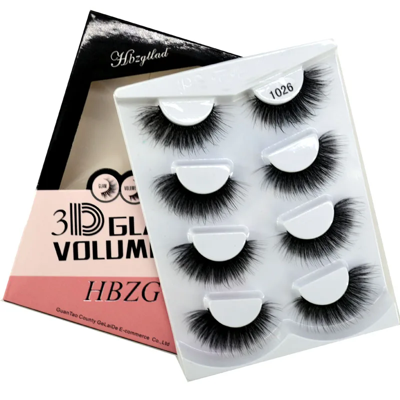 4 Pairs Natural False Eyelashes Fake Lashes Long Makeup 3d Mink Lashes Eyelash Extension Mink Eyelashes For Beauty