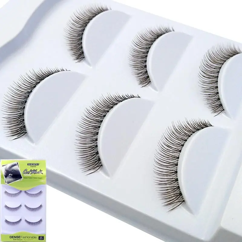 Shidi премиум класса заточенные ресницы 3-Pack натуральные короткие накладные ресницы высшего класса волокна коричневого цвета