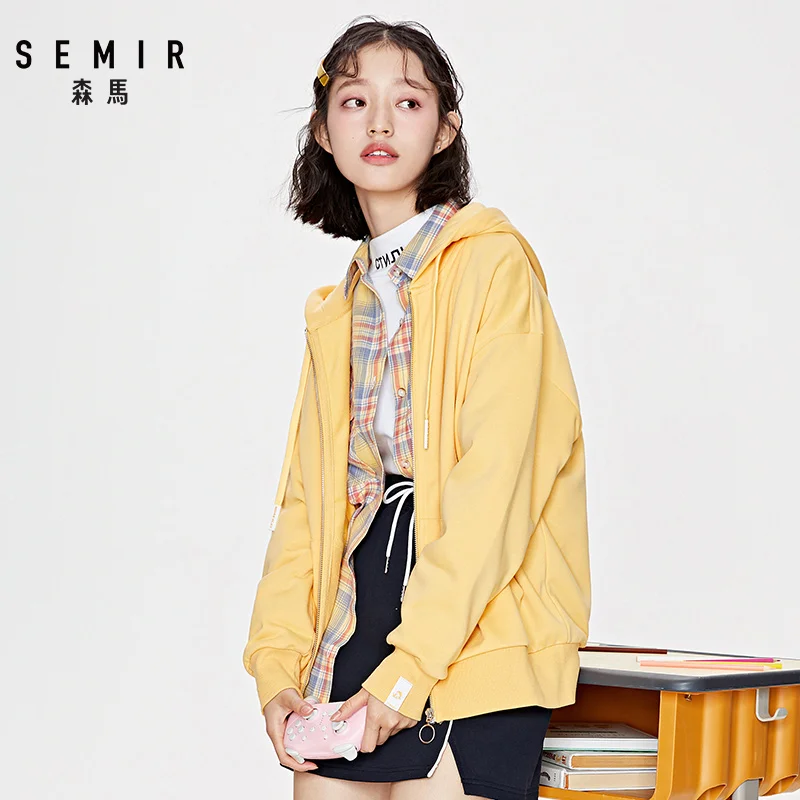 New  SEMIR Jacket women 2020 spring new hooded Korean loose thin woman jacket cotton student retro Hong-