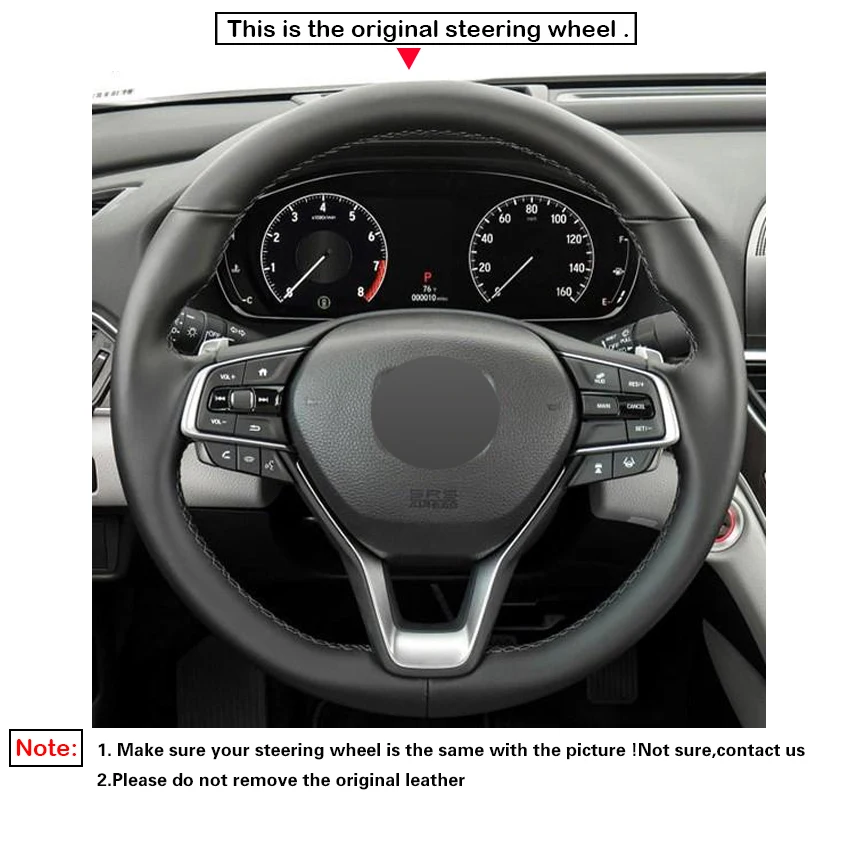 LQTENLEO/черный, красный чехол для рулевого колеса из искусственной кожи для Honda Accord 10- Inspire- Insight