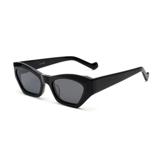 2021 Acetate Frame Cat Eye Women Sunglasses Polarized Brand Designer Ladies Shades UV400 grey