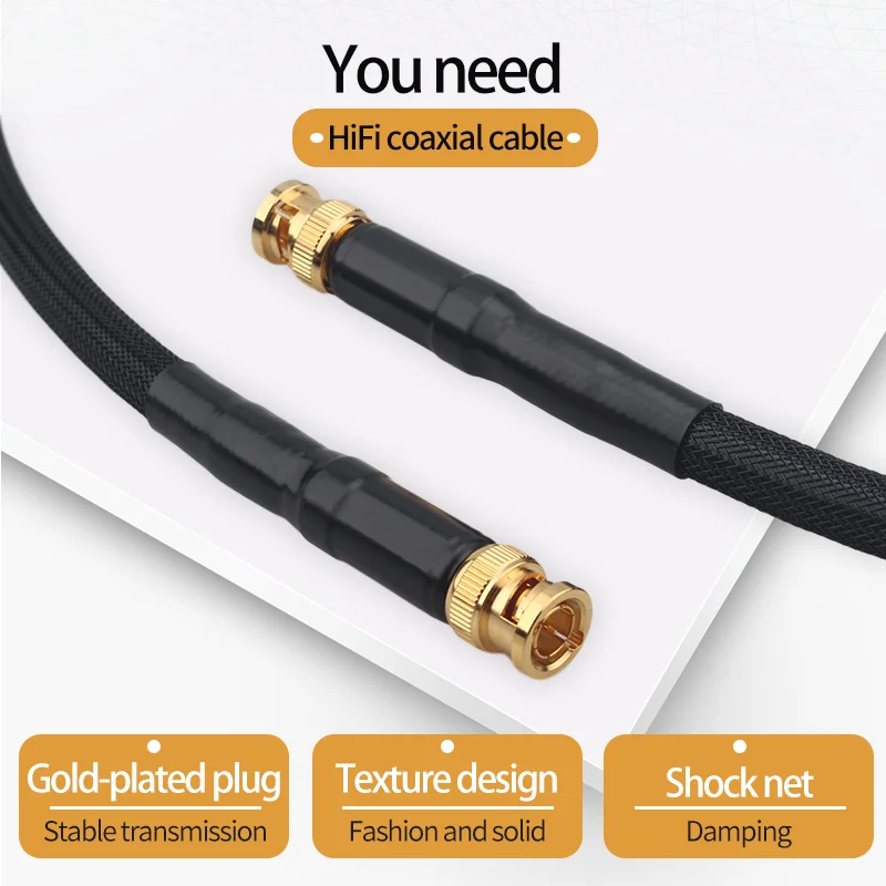 US $112.10 HiFi Pure Silver BNC Digital Coaxial Cable HD Video Cable DI Radio Frequency SMA Audio Cables