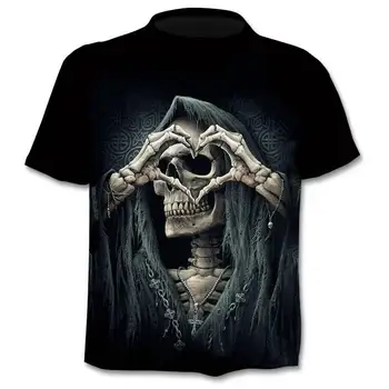 

Summer New Funny Skull 3D T Shirt Summer Hipster Short Sleeve Tee Tops Men/Women Print T-Shirts Casual Homme Short Sleeve Tops
