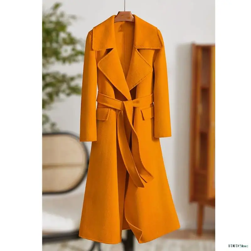 ladies long puffer coat Women Long Coats Jacket 2021 Autumn Winter Wool Coat Female Fashion Belted Warm Windbreaker Casual Solid Belnds Outwear petite long puffer coat