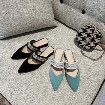 

Sianie Tianie 2020 new genuine leather sheep real suede women's slides ethic fringes woman slippers low heels mules big size 43