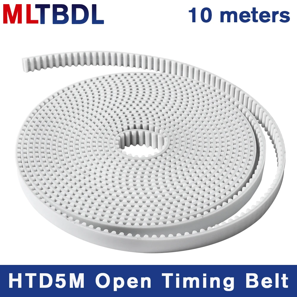 HTD5M 타이밍 벨트 폭 10M, 15/20/30/40mm, 스틸 코어가 있는 흰색 검정색 PU 폴리우레탄, HTD 5M 개방형 동기 풀리