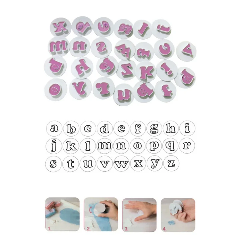 UV0820B Мини-резак для печенья, форма для выпечки, форма для выпечки, набор для помадки, форма для печенья, прописные и строчные буквы алфавита инструменты для украшения Рождественского торта - Цвет: UV0820B