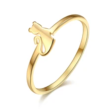 DOTIFI New Cute Female Small Cat Ring Fashion 316L Stainless Steel Ring Jewelry Birthday Gift E73