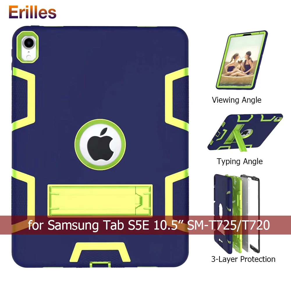 

3 IN 1 Case for Samusng Galaxy S5E 10.5 inch T720 T725 Tablet Silicone Case with Holder for Samsung SM-T725C T720 Protect Shell