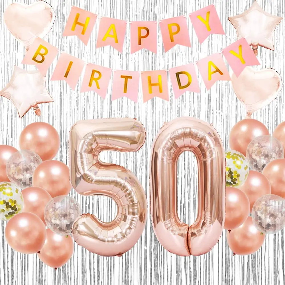party spray supplies 50th Birthday Decorations For Women Rose Gold 50 Birthday Decoration Balloons For Mom 50 Years Birthday Party Events & Parties near me