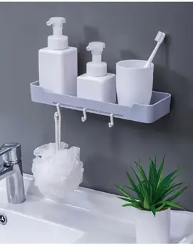 

Bathroom Shower Shelf Wall Storage Rack Kitchen Storage Racks Stick Holder Organiser Tidy Suction