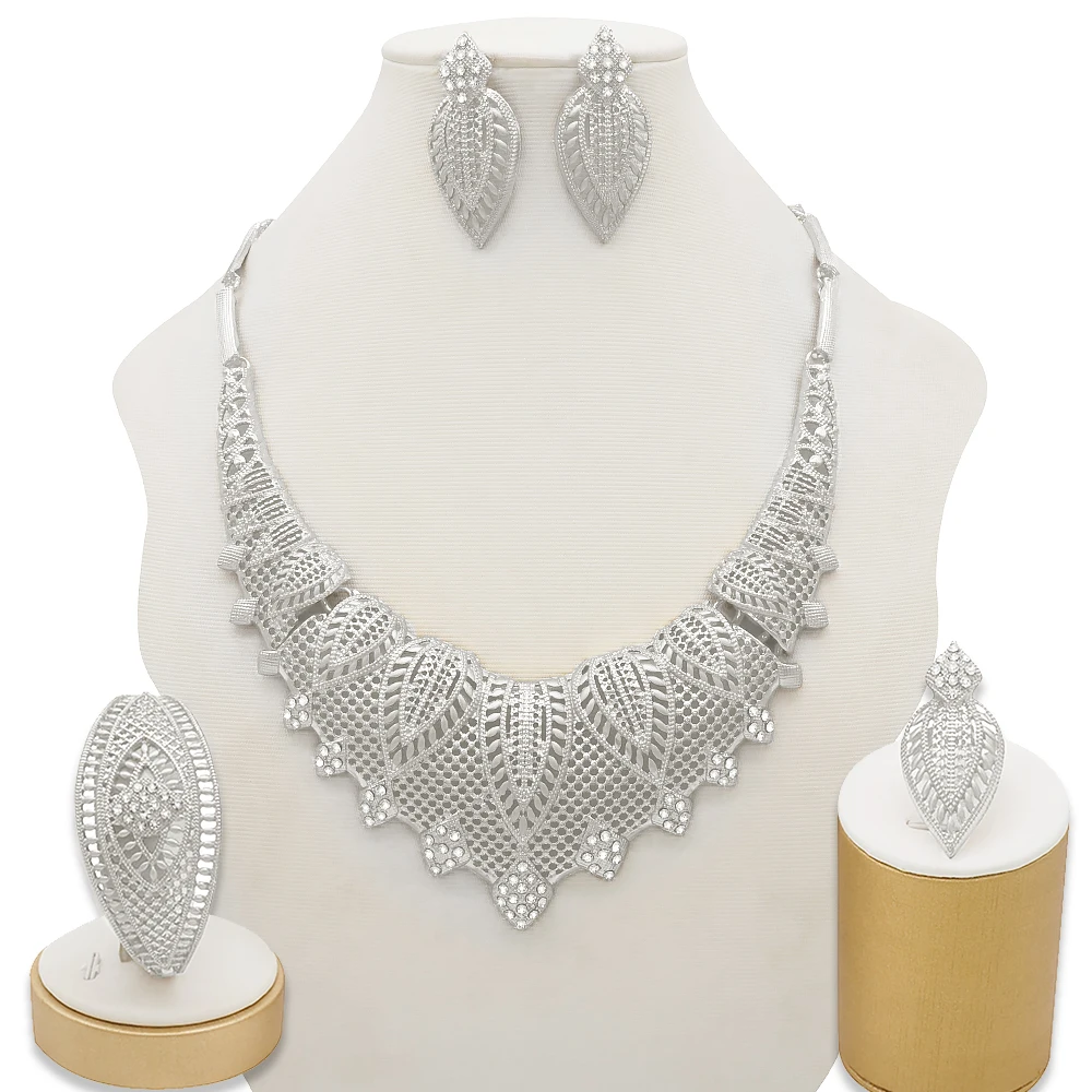 African Wedding Jewelry Sets necklace earring bangle and ring women Gold Party Bridal vintage | Украшения и аксессуары