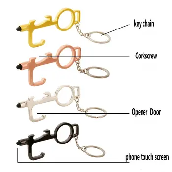 

10 Pcs Contactless Safety Door Opener Keychain Touch Screen Opener Bottle Opener Touch Keychain
