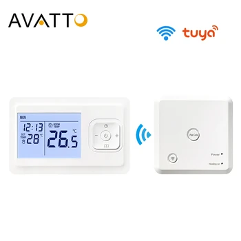 

AVATTO Tuya RF Wireless WiFii Smart Thermostat Temperature Controller for Gas Boiler Water Heating Works with Alexa Google Home