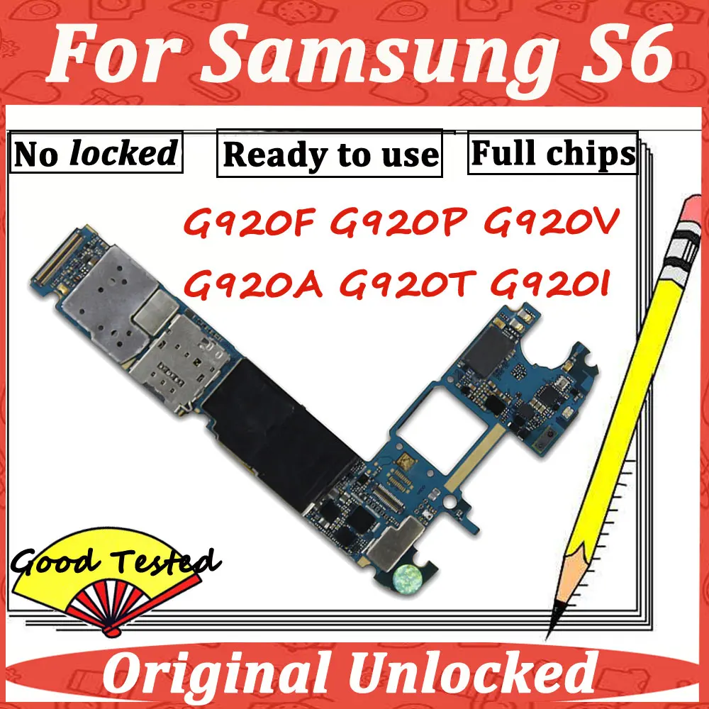 Оригинальная материнская плата для samsung Galaxy S6 G920F G920P G920V G920A G920T G920I G920F разблокированная материнская плата