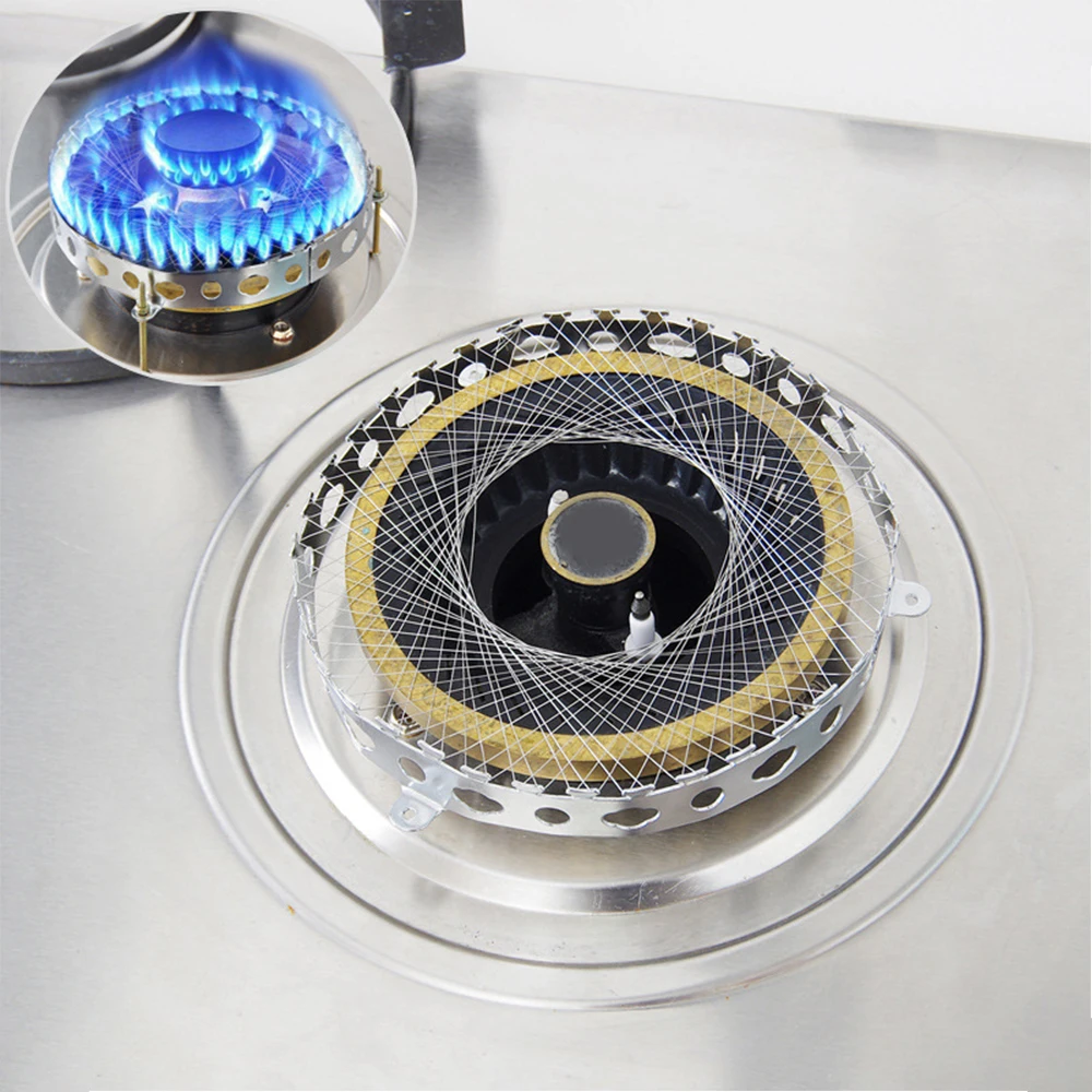 

Stainless Steel Gas Cooker Gas Stove Torch Net Windproof Energy Saving Circle Cover Case Mesh Kitchen Accessories