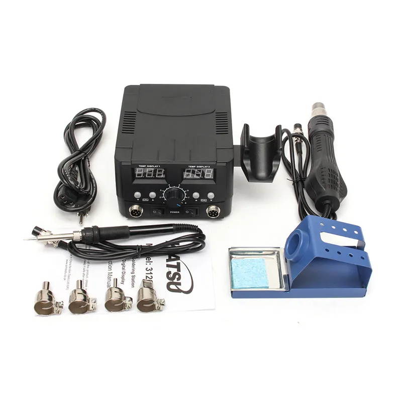 750W 110V LCD Rework Soldering Station 8582D Electric Hot Air Gun Heater SMD Desoldering Iron Station Solder Welding Machine
